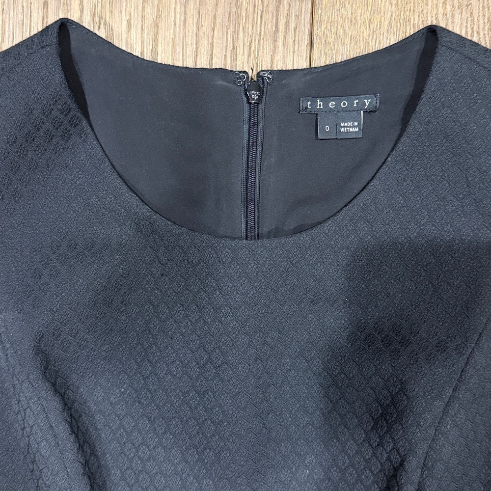 Theory Black Textured Mini Dress - Picture 2 of 5